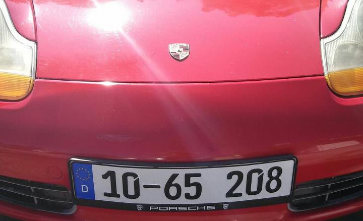 porsche boxster - front license plate 